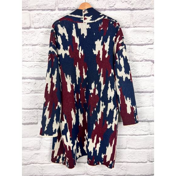 KNOX ROSE Women's M Southwestern Open Chunky Pocketed Duster Longline Cardigan - Picture 3 of 10